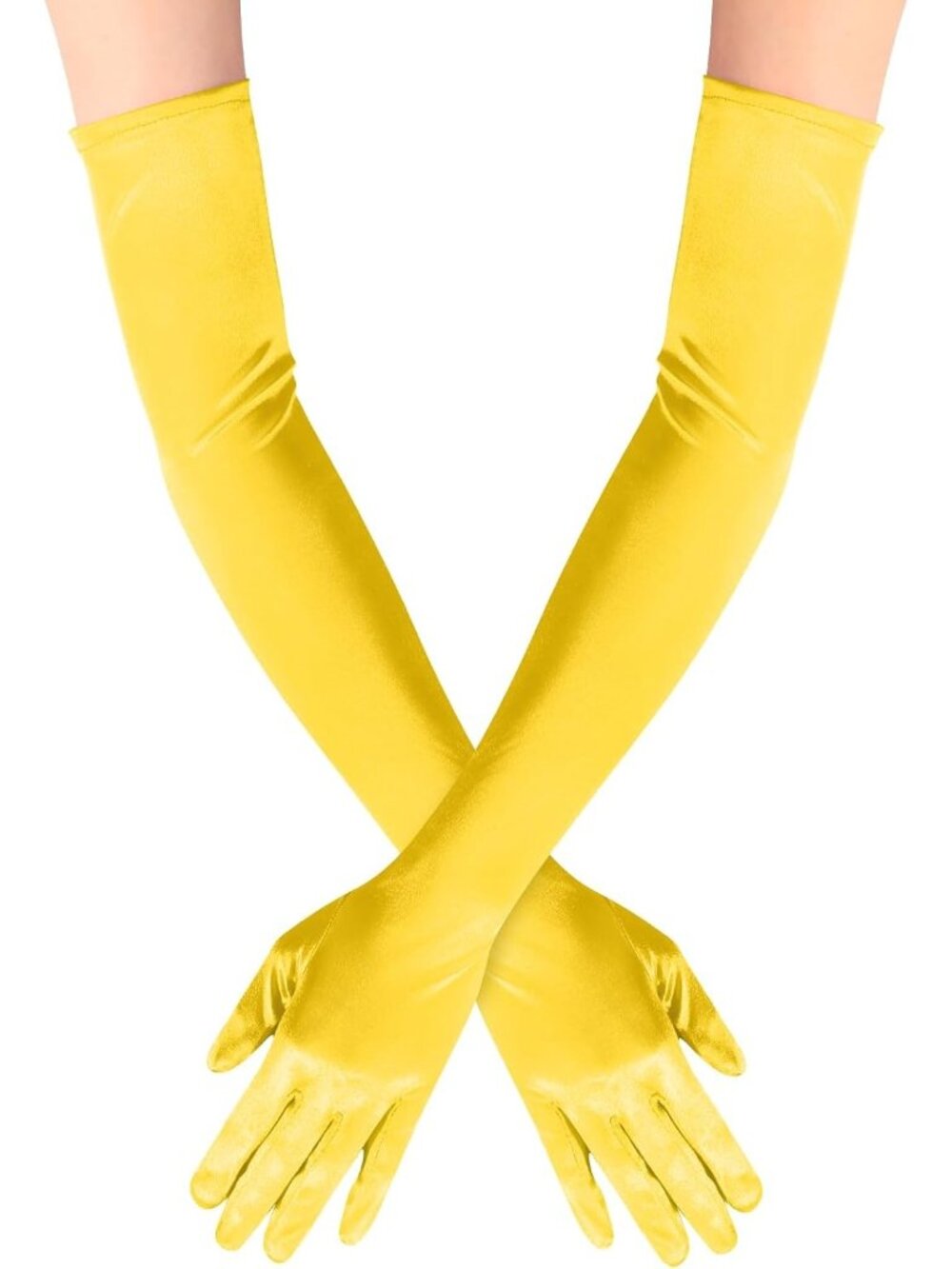 Women's Yellow Elbow Length 1920s Flapper Halloween Cosplay Opera Gloves
